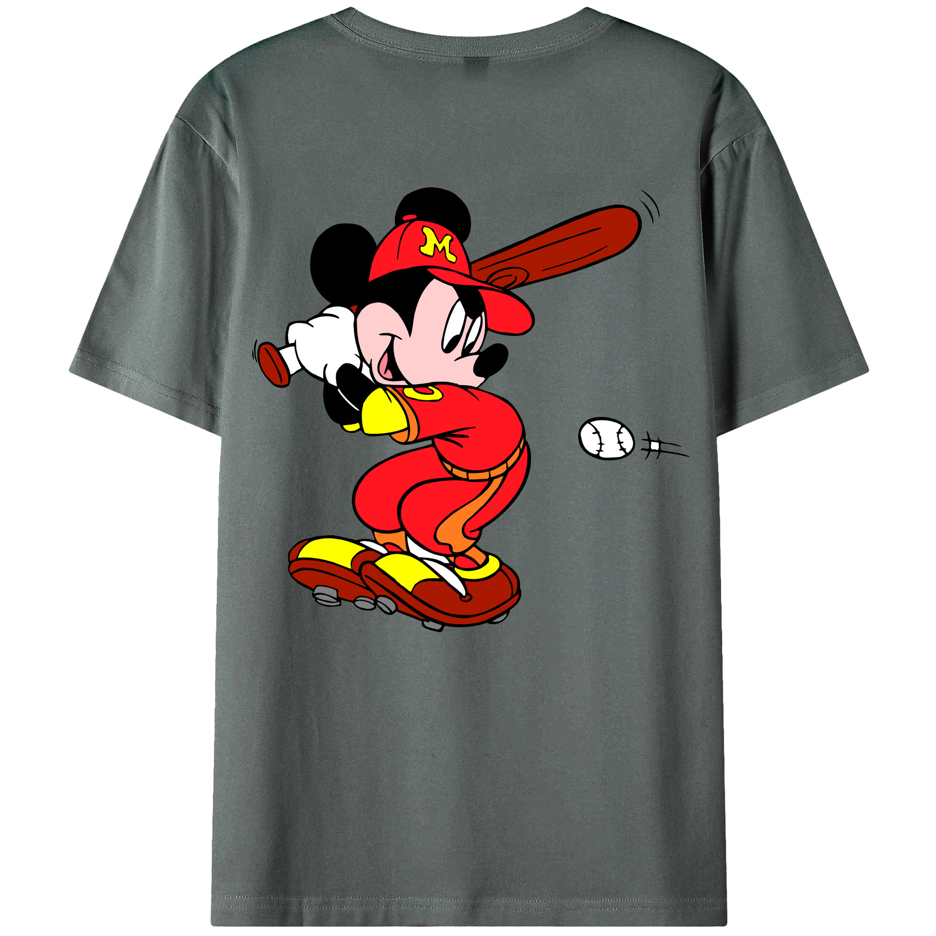 （画像用） ミッキーマウス Mickey Mouse 綿100％半袖Tシャツ（背面プリント）